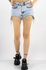 Kurzjeans von Frauen Sh127-24 hellblau Gesicht