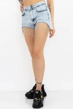 Kurzjeans von Frauen Sh127-24 hellblau Gesicht