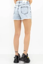 Kurzjeans von Frauen Sh127-24 hellblau Gesicht