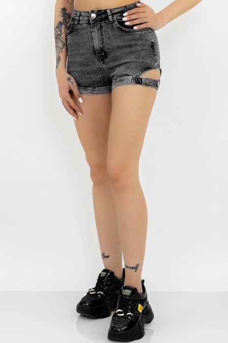 Kurzjeans für Frauen 8070 Grau Gesicht