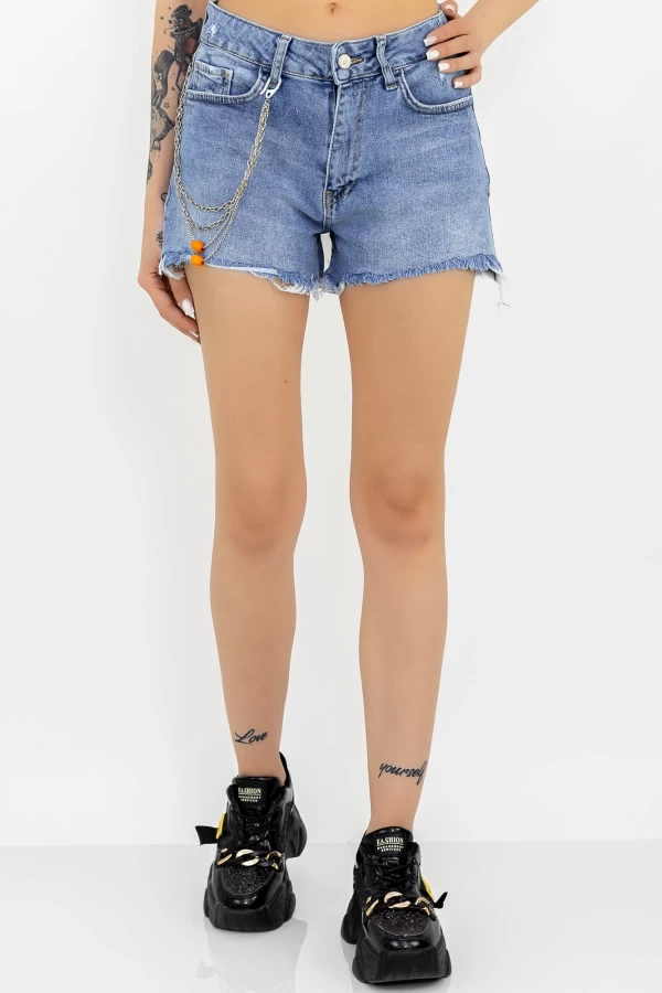 Kurzjeans von Frauen Sh107-34 Blau Gesicht