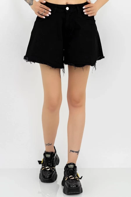 Kurzjeans für Frauen 8093 Schwarz Gesicht