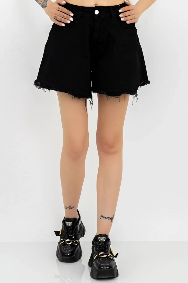 Kurzjeans für Frauen 8093 Schwarz Gesicht