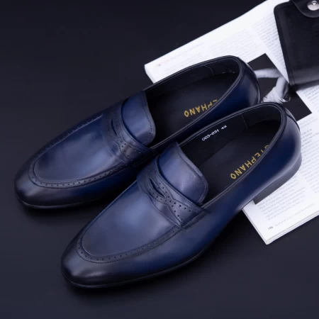 Herrenschuhe 003-831 Blau Stephano