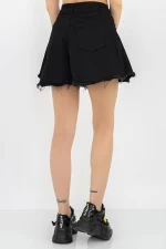 Kurzjeans für Frauen 8093 Schwarz Gesicht