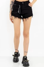 Frauen kurze Jeans SH112-1 Schwarz | Gesicht