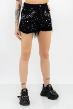 Damen Short Jeans A65017 Black | Gesicht