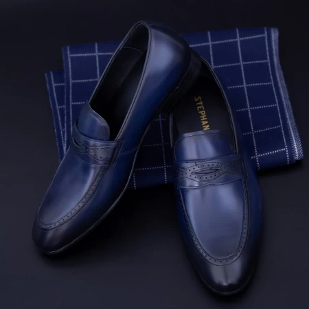 Herrenschuhe 003-831 Blau Stephano