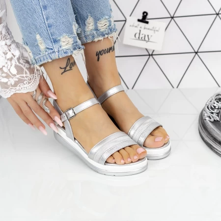 Frauensandalen 2pt11 Silber Mei