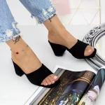 Damenflip Flops mit dicker Ferse 2LE12 Schwarz | Mei