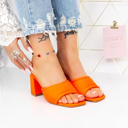 Damenschuhe mit einer dicken Ferse 2le12 Orange Mei