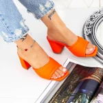 Damenschuhe mit einer dicken Ferse 2le12 Orange Mei