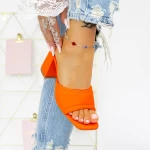 Damenschuhe mit einer dicken Ferse 2le12 Orange Mei