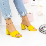 Damenschuhe mit einer dicken Ferse 2le12 Gelb Mei