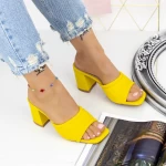Damenschuhe mit einer dicken Ferse 2le12 Gelb Mei