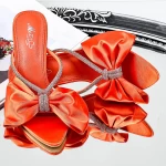 Hausschuhe mit dünnen Absätzen 189-2 Orange Mei