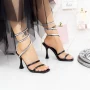 Sandalen mit einer dünnen Ferse QL-1 Black | Mei