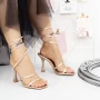 Sandalen mit einer dünnen Ferse QL-1 Champagner | Mei