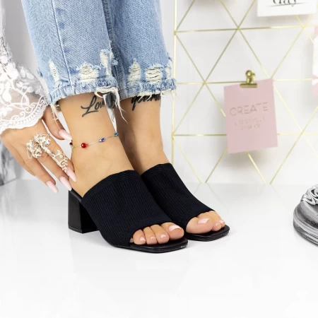 Damenschuhe mit einer dicken Ferse M325-1 Schwarz | Mei