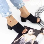 Damenschuhe mit einer dicken Ferse M325-1 Schwarz | Mei