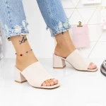 Damenschuhe mit einem dicken Absatz M325-1 Beige Mei