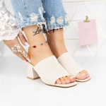 Damenschuhe mit einem dicken Absatz M325-1 Beige Mei