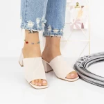 Damenschuhe mit einem dicken Absatz M325-1 Beige Mei