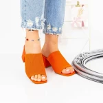 Damenschuhe mit einer dicken Ferse M325-1 Orange Mei