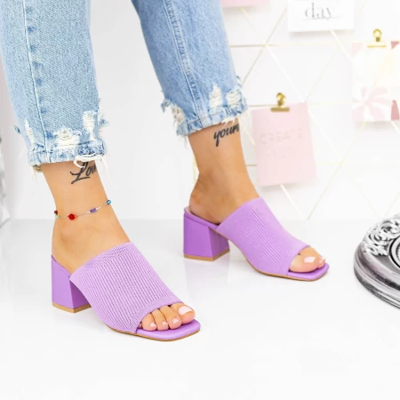 Damenschuhe mit einer dicken Ferse M325-1 Purpur Mei