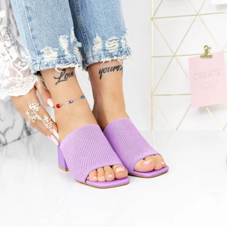 Damenschuhe mit einer dicken Ferse M325-1 Purpur Mei