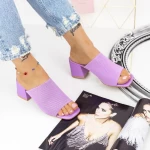 Damenschuhe mit einer dicken Ferse M325-1 Purpur Mei