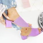 Damenschuhe mit einer dicken Ferse M325-1 Purpur Mei