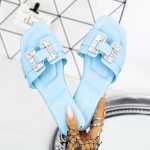 Frauen 562-1 Blaue Hausschuhe Mei
