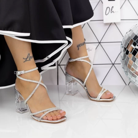 Sandalen mit dicken Absätzen 2xkk99 Silber Mei