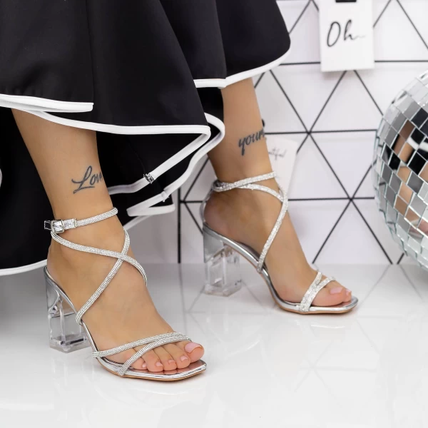 Sandalen mit dicken Absätzen 2xkk99 Silber Mei