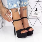 Sandalen mit einer dünnen Ferse und 2xkk103 -Plattform schwarz | Mei