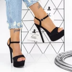 Sandalen mit einer dünnen Ferse und 2xkk103 -Plattform schwarz | Mei