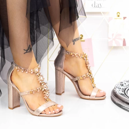 Sandalen mit dicken Absätzen 2xkk109 Champagner | Mei