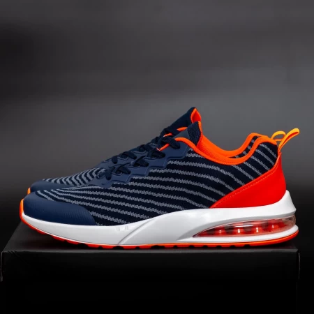 Herren Sportschuhe 0579 Dunkelblau-Orange | Mei