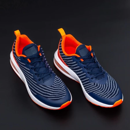 Herren Sportschuhe 0579 Dunkelblau-Orange | Mei
