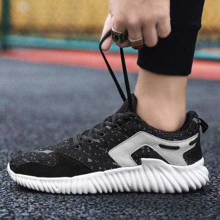 Herren Sportschuhe 0557 Schwarzgrau Mei