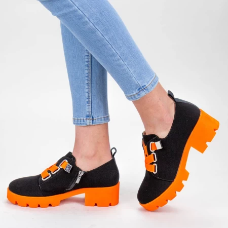 Frauenschuhe jeden Tag ZP1975 Black-Orange | Mei