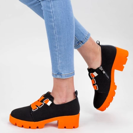 Frauenschuhe jeden Tag ZP1975 Black-Orange | Mei