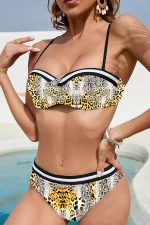 Badeanzug der Frauen, 2 Stücke SD-11112 Schlangen-Szary | Top Schwimmen