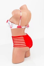 Frauenbadeanzug, 2 Teile F28 Weiß und Rot Meina