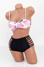 Badeanzug der Frauen, 2 Teile F28 Weiß und Schwarz Meina