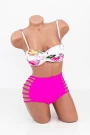 Frauenbadeanzug, 2 Teile F28 White-Fuksia Meina