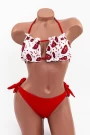 Frauenbadeanzug, 2 Teile F62 Weiß und Rot Meina