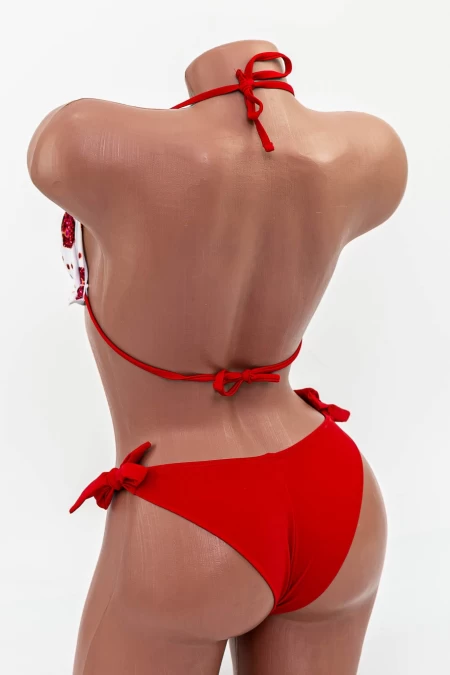 Frauenbadeanzug, 2 Teile F62 Weiß und Rot Meina