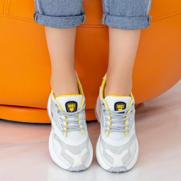 Sportschuhe auf der SZ231 White-Yellow-Plattform Mei